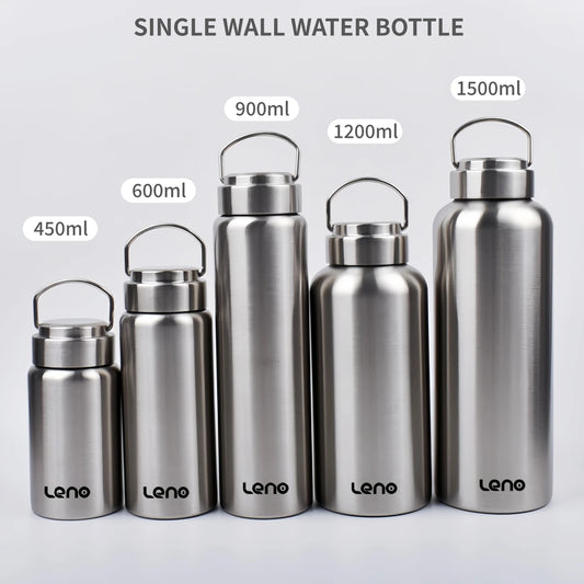 1pc Large Capacity Stainless Steel Sport Water Bottle Single-layer Rugged Water Cup Metal Flask Drinkware Camping Sports Gym