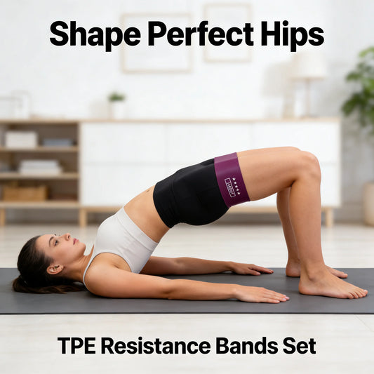 TPE Resistance Bands Set 5 Levels Non-Slip Exercise Booty Bands for Hip Legs Glutes Workout Yoga Fitness