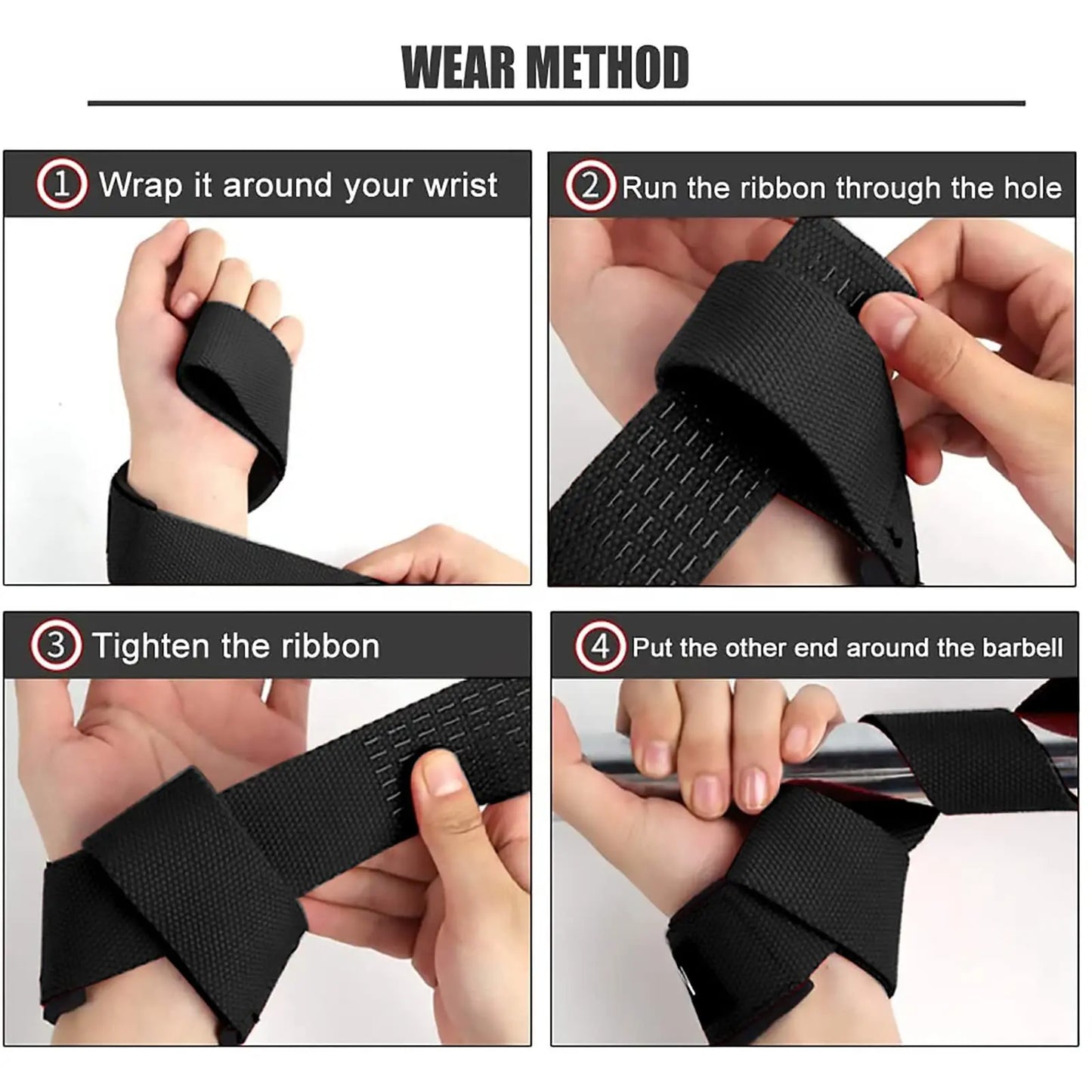 GOUNOD Weightlifting Wrist Straps Strength Training Adjustable Non-slip Gym Fitness Lifting Strap Wrist Support Grip Band