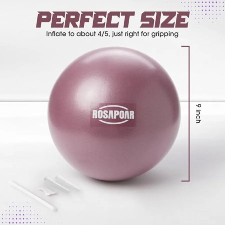 9 Inch Mini Exercise Ball for Home Gym and Office - Anti-Burst Yoga Ball in Pink for Stretching Core Strength Physical